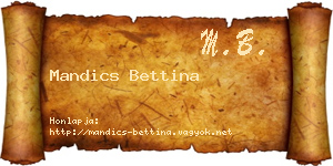 Mandics Bettina névjegykártya