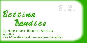 bettina mandics business card